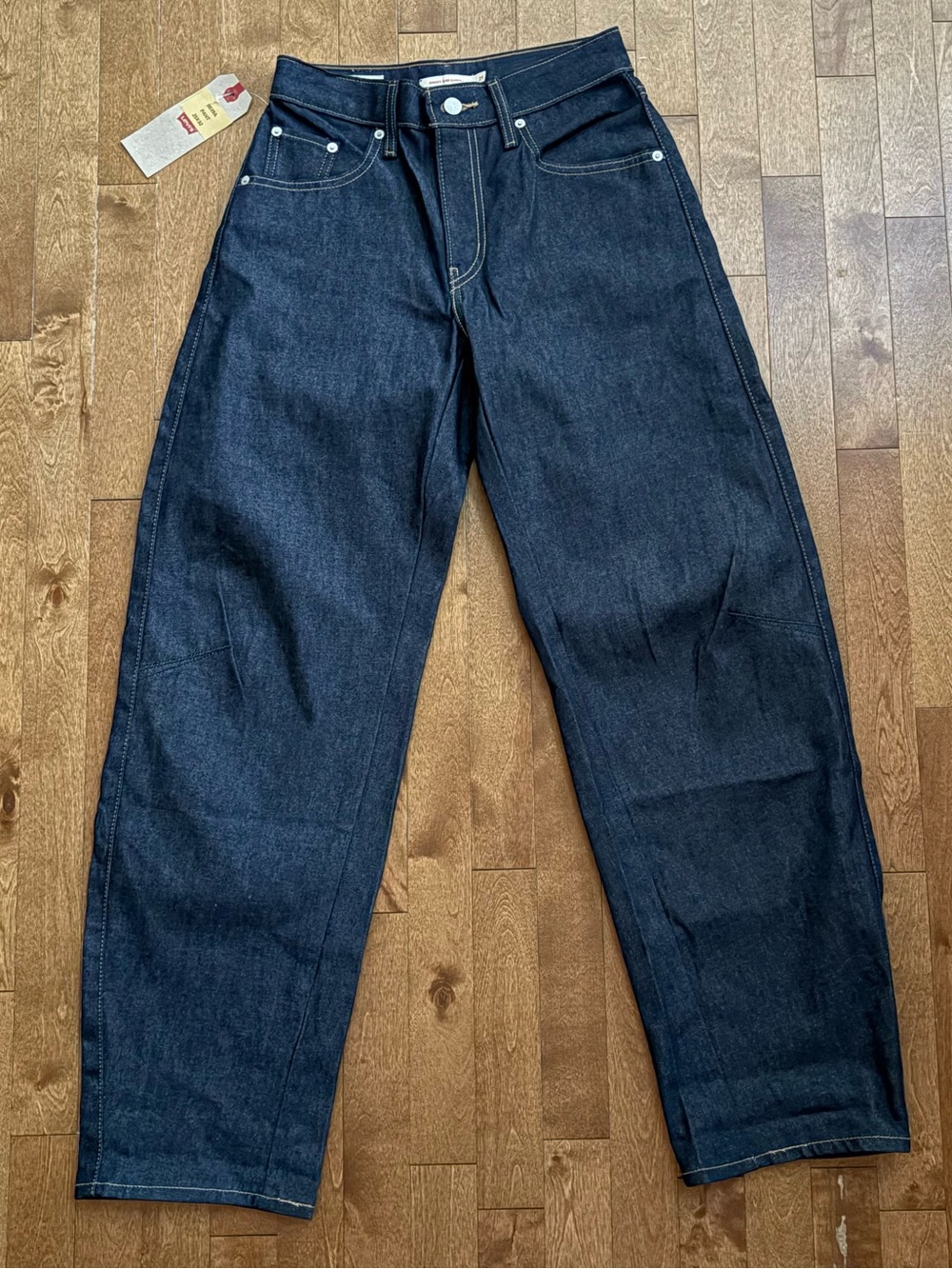 Levi's Baggy Dad Barrel Jeans Dark Indigo High Rise Size 25x32